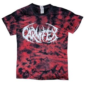 Carnifex Deathcore Band Gildan Small Red Black Tie Dye Short Sleeve Tee Shirt